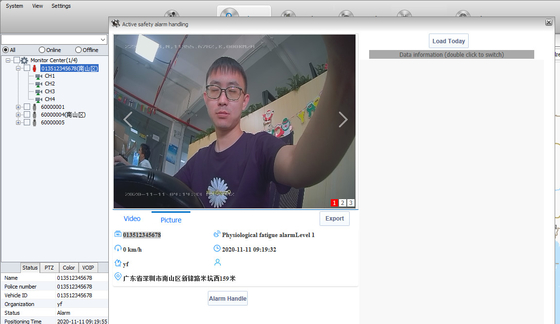 กล้อง Dash 720P 4g ระบบช่วยเหลือการขับขี่ขั้นสูง Adas Dsm Bsd