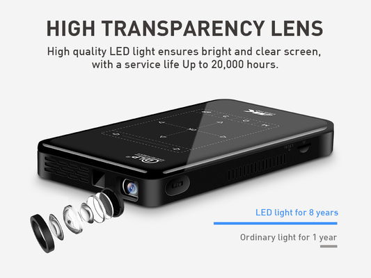 เครื่องฉายวิดีโอแบบพกพา LCD ขนาดภาพ 30-120 นิ้วสำหรับการแสดงโฮมเธียเตอร์