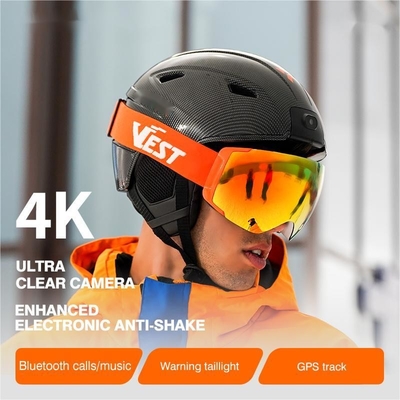 4K ความละเอียดสูง กล้องถ่ายหมวกสกี Anti Shake โทร Bluetooth ลดเสียง