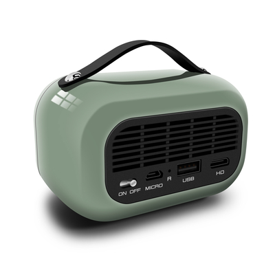 โปรเจคเตอร์ฉลาด DLP สีเขียว 65 ลูเมน แอนดรอยด์ 9.0 4K แบตเตอรี่ 5000MA