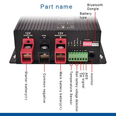 เครื่องชาร์จแบตเตอรี่ DC กันน้ํา โบลูทูธ รองรับพลังงานแสงอาทิตย์ 12V เทคโนโลยี MPPT CE ROHS FCC รับรอง