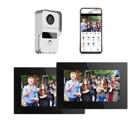 All Black WIFI Video Doorbell With 166° Wide Visual Angle การบันทึกการ์ด SD และการตรวจจับการเคลื่อนที่