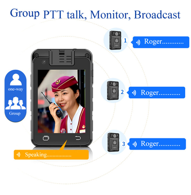 AI การจํานองใบหน้า กองกล้องร่างกายตํารวจ 2 Way Talk Night Vision ระบบ Android