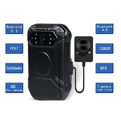 4G ตํารวจ Wearable HD กล้องถ่ายภาพร่างกาย กองรักษาความปลอดภัย กล้อง DVR ส่วนตัว