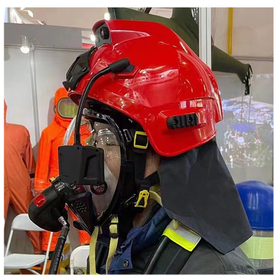 4G Firefighter Rescue Helmet เครื่องตรวจจับภาพความร้อนแบบบูรณาการ พร้อมการถ่ายทอดสด 2 Way Talk