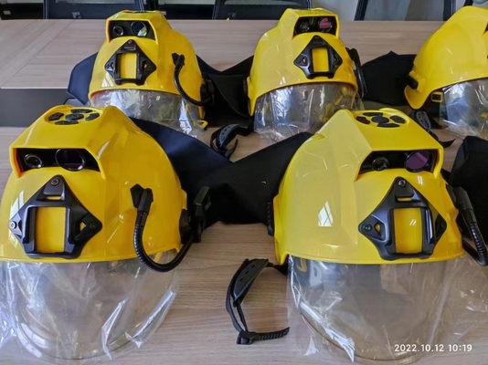 4G Firefighter Rescue Helmet เครื่องตรวจจับภาพความร้อนแบบบูรณาการ พร้อมการถ่ายทอดสด 2 Way Talk