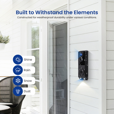 สนับสนุน IR Night Vision Dual Camera Doorbell ด้วยการสื่อสารเสียงสองทางและ AI Recognition ของมนุษย์