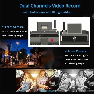 2K HD 4 ช่อง AI Dashcam กล่องดํารถยนต์ DVR ด้วย ADAS DSM 4G SOS GPS