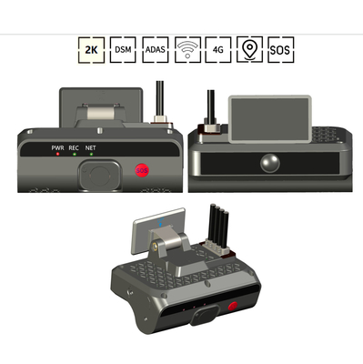 4G Dashboard Dual Camera AI ADAS DMS การรับรู้ใบหน้าของคนขับรถ พร้อมการบดภาพ H.264/H.265