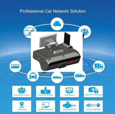 4G Dashboard Dual Camera AI ADAS DMS การรับรู้ใบหน้าของคนขับรถ พร้อมการบดภาพ H.264/H.265