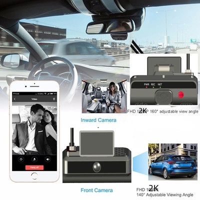 4G Dashboard Dual Camera AI ADAS DMS การรับรู้ใบหน้าของคนขับรถ พร้อมการบดภาพ H.264/H.265