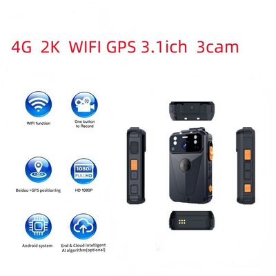 4G WiFi สตรีมสด GPS ติดตาม กล้องสวมใส่ร่างกาย PTT Intercom