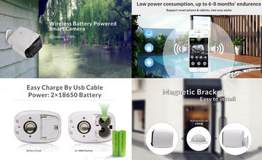 กล้องรักษาความปลอดภัยไร้สาย Wifi แบตเตอรี่ขับเคลื่อนความละเอียด HD 960P รองรับ Night Vision