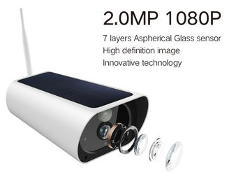 ระยะทางกลางคืน 850nm IR Ray Wifi กล้องรักษาความปลอดภัยแบตเตอรี่พลังงานแสงอาทิตย์ 1080P COMS Sensor