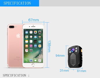 กล้อง IP65 ตัวที่สวมใส่พร้อมเอาต์พุตวิดีโอ HDMI และแจ็ค AV / กล้องตำรวจไฟ LED สีขาวที่ซ่อนอยู่