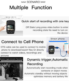 กล้อง GPS ตำรวจ WIFI พร้อมกล้องรักษาความปลอดภัย Night Vision ถ่ายวิดีโอโดยไม่ต้องเปิดกล้อง IP
