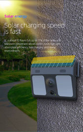 การเฝ้าระวัง Wifi Solar Camera พร้อมการตรวจจับการเคลื่อนไหว 1080P กล้อง Pir Light พร้อมการควบคุมการลบรองรับ Max 64GB Storage