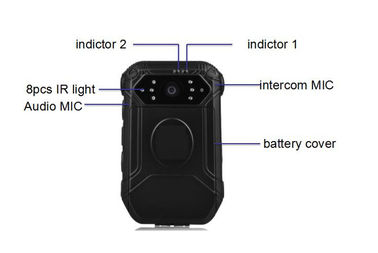 ตำรวจสวมกล้องบันทึกวิดีโอ 10 ชั่วโมง IP65 Waterproof DVR
