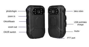 ตำรวจสวมกล้องบันทึกวิดีโอ 10 ชั่วโมง IP65 Waterproof DVR
