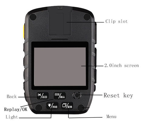 ตำรวจมินิ 4K สวมกล้องการบังคับใช้กฎหมายแบบไร้สายกล้องวิดีโอ 1080P 5.0 MP CMOS Sensor