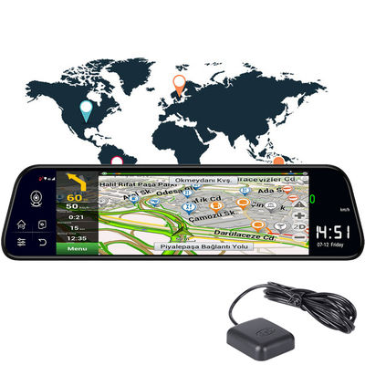 Android8.1 รถ DVR 1080P ระบบนำทาง GPS ADAS กล้องวิดีโอ 800mah