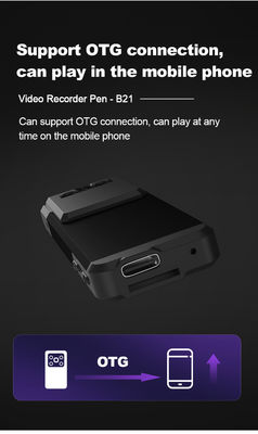 ที่เก็บข้อมูล 256GB 1050MAh ตัวกล้องตำรวจ IP67 Night Vision