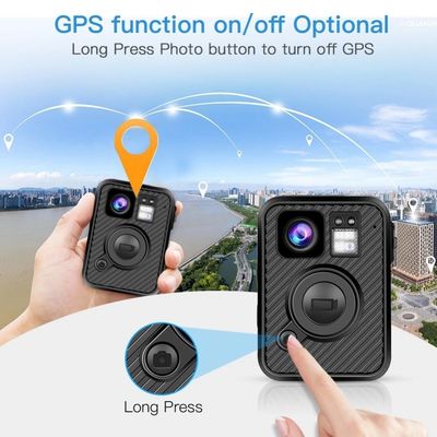 H.264 MP4 MPEG4 CMOS ตำรวจสวมกล้องกันน้ำ IP67 0.91 "LCD