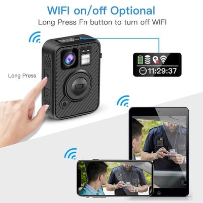 H.264 MP4 MPEG4 CMOS ตำรวจสวมกล้องกันน้ำ IP67 0.91 "LCD