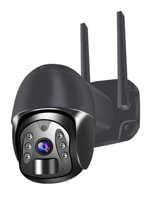 Outdoor WIFI PIR แผงโซลาร์เซลล์โดม PTZ Security Camera H265 Tuya HD