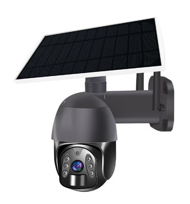 Outdoor WIFI PIR แผงโซลาร์เซลล์โดม PTZ Security Camera H265 Tuya HD