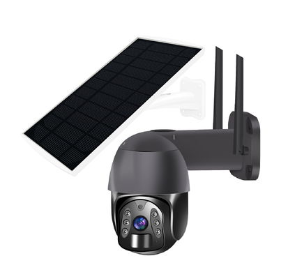 Outdoor WIFI PIR แผงโซลาร์เซลล์โดม PTZ Security Camera H265 Tuya HD