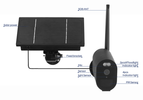 12000MAH 4G Wifi กล้องรักษาความปลอดภัย PIR Alarm 3.6mm เลนส์ Dome Security Camera