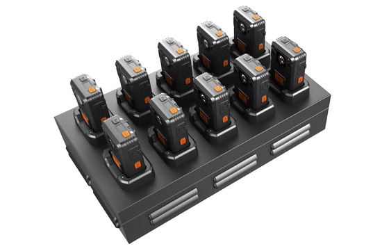 FCC Camera Docking Station โครงโลหะ 10 พอร์ตสถานีชาร์จกล้อง