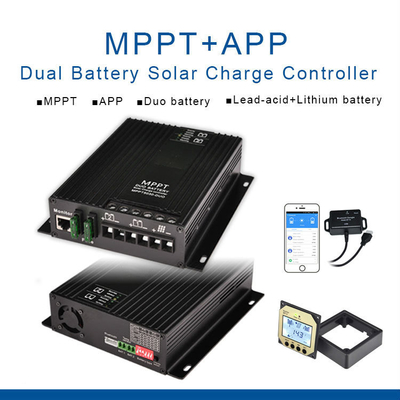 12V 24V 30A Dual แบตเตอรี่ MPPT โซลา คอนโทรลเลอร์ Charge สำหรับ RVs Caravan Boat