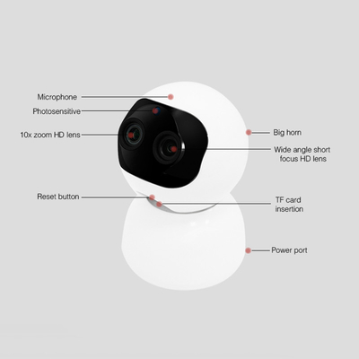 กล้องส่องทางไกล PTZ กล้องส่องทางไกลสองทางเสียงอินเตอร์คอม 1080P PTZ WIFI IP Camera