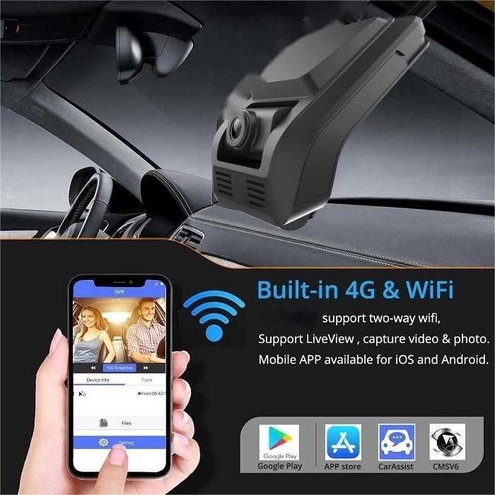 1080P 4G Dash Cam พร้อม ADAS DMS ทั้งหมดในหนึ่ง การติดตามที่จอดรถสําหรับการจัดการยานยนต์