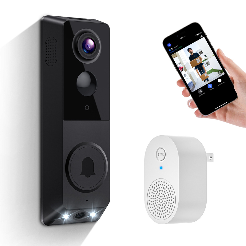 สนับสนุน IR Night Vision Dual Camera Doorbell ด้วยการสื่อสารเสียงสองทางและ AI Recognition ของมนุษย์