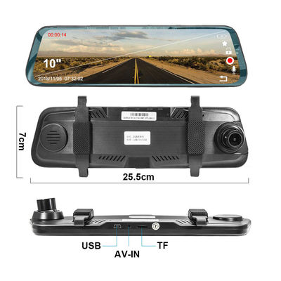 1080P 1O นิ้ว Stream Media Dual Lens Car Video Dash Camera
