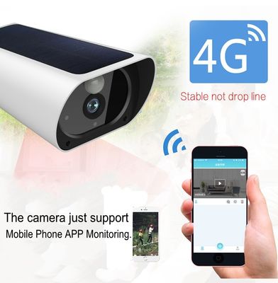 กล้องรักษาความปลอดภัยกลางแจ้ง 4G ที่สร้างขึ้นในแผงโซลาร์เซลล์ IP66 Waterproof